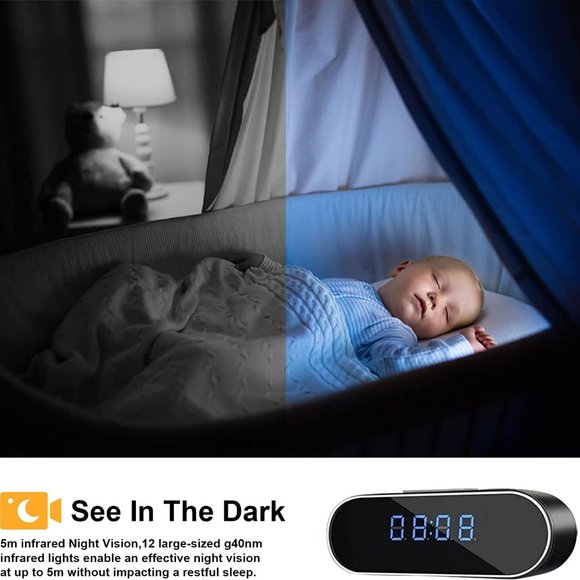 Hidden Security Camera Clock with Night Vision Motion Detection - Picture 11 of 12